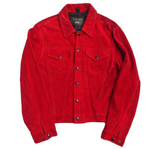 USA製　Vanson　バンソン　DJCB　Gジャン　ウエスタンレザージャケット　スウェード　レアカラー　レッド　赤　RED　厚手　Size40