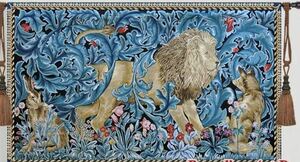 ウィリアム・モリス　ライオン　アート作品　壁掛けインテリア　ジャカード織り　タペストリー