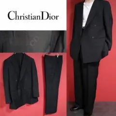 【モード】Christian Dior 裏地ロゴ ブラック ダブル セットアップ