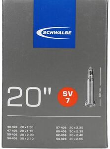 SCHWALBE(シュワルベ) 20×1.50/2.40用チューブ 仏式 40㎜バルブ 7SV（0426