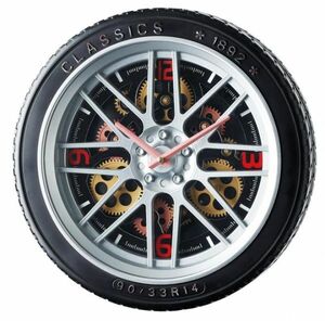 ギアクロック 掛け時計 ギヤ タイヤ デザイン 時計 インテリア 飾り 雑貨 歯車 壁掛 おしゃれ メンズライク