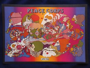 レア★1970年代 ピーターマックス「PEACE CORPS」ビンテージ ポスター 平和ピース 絵画 アート サイケ USA雑貨インテリア飾り