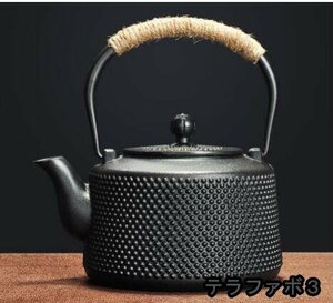 鋳鉄製鉄瓶 鉄の急須 老鉄瓶 提梁鉄瓶 手作り コーティングなし お茶の道具 1.6L