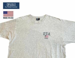 USA製 90s POLO RALPH LAUREN 星条旗 Tシャツ ポロ ラルフローレン アメリカ製 ビンテージ RRL SPORTS