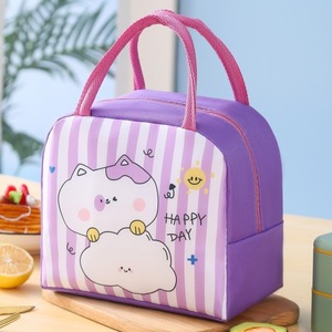 ☆ パープル×ネコ ☆ 保温 保冷バッグ かわいい はっ水 動物模様 pmylbag11 保冷 保温 ランチバッグ 動物 エコバッグ 保冷バッグ