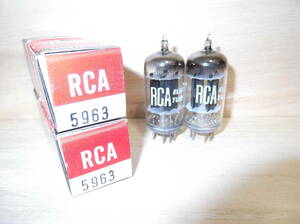 ★ RCA 5963 (12AU7 / 5814系) ブラック・プレート スクエア・ゲッター 同コード 2本組 ★