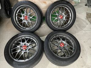 【売り切り】BBS 鍛造　RG703 8J +40　RG704 9J +42　18インチ　PCD 114.3　5H　4本セット　バリ山　225/40R18　235/40R18