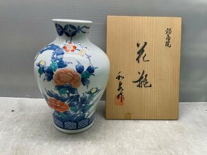 花瓶/染錦おしどり/色鍋島/インテリア