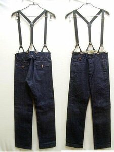 ◇即決[W30]RRL BUCKLE BACK バックルバック サスペンダー シンチバック 尾錠 ワーク トラウザーズ ロールアップ デニム パンツ■6984