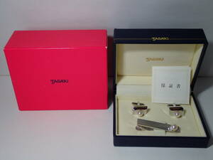 TASAKI タサキ タイピン カフス 真珠 パール 箱、保証書あり シルバー ダイヤモンド 0.04カラット D-0.04ct