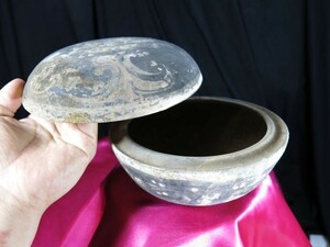 灰陶彩色土器　前漢時代 中国 遺跡発掘品 副葬品 陶器 紀元前 出土 須恵器 弥生 縄文 古墳 土偶 埴輪 ガンダーラ 三彩 彩文 唐三彩 新羅