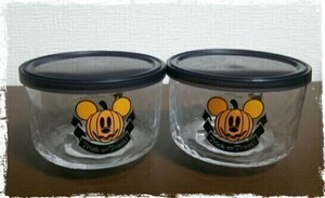 ディズニー ミッキーマウス ハロウィン ガラス 保存容器 容器 2個 B1485