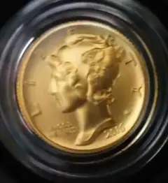 [gold]　アメリカ　マーキュリーダイム　100周年記念　金貨　k24  純金