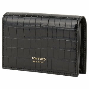 トムフォード カードケース TOM FORD Y0277 LCL239G 1N001 クロコ型押し 名刺入れ ブラック メンズ