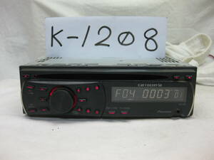 K-1208　Carrozzeria　カロッツェリア　DEH-350　MP3　フロント AUX　1Dサイズ　CDデッキ　故障品