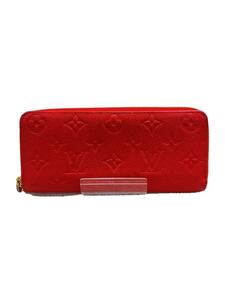 LOUIS VUITTON◆ポルト・フォイユ・クレマンス_モノグラム・アンプラント_RED/レザー/RED/レディース