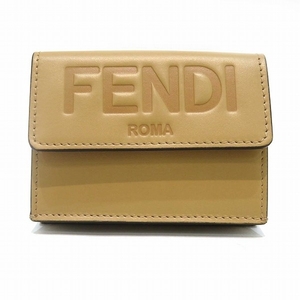 フェンディ ROMA 8M0395 ロゴ型押し 3つ折り財布 レディース 美品☆0204