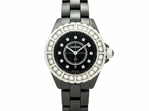 シャネル CHANEL J12 ラージダイヤベゼル H2427 ダイヤ11P 33MM セラミック クォーツ レディース腕時計 ポリッシュ・電池交換済