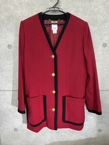 【0455】 CELINE セリーヌ セットアップ　ジャケット　スカート　赤　レッド　レディース　40サイズ