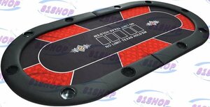 「81SHOP」新品推薦 テキサスホールデムレイアウト テキサスポーカーテーブル 折り畳み式のポーカーテーブル専用ケース付き 200x100cm (赤)