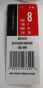 UNDER ARMOUR アンダーアーマー メンズ アンサ グラフィック ホワイト 26.0cm
