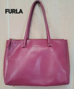 【FURLA】フルラ トートバッグ マゼンタ レザー 肩がけ