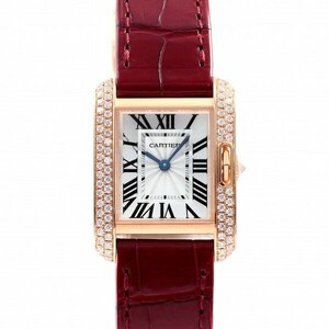 カルティエ Cartier タンク アングレーズ SM ベゼルダイヤ WT100013 シルバー文字盤 中古 腕時計 レディース