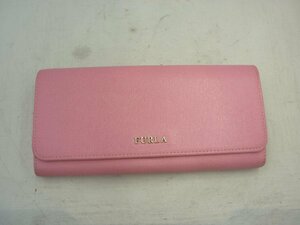 【FURLA】フルラ　二つ折り長財布　ピンク　レザー　SY02-DW1