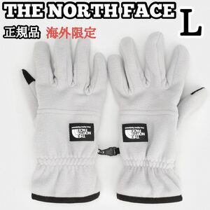THE NORTH FACE ノースフェイス スマホ対応 手袋 グローブ L グレー メンズ フリース 防寒 通勤 通学 海外限定 正規品
