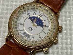 TIMEXタイメックス 364T CELL ムーンフェイズ サン＆ムーン デイト カレンダー ワールドタイム メンズ腕時計
