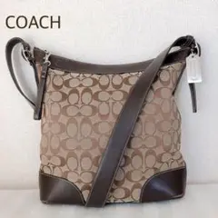 大人気 COACH コーチ ブラウン 革 シグネチャー ショルダーバック