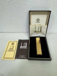 【GY-6187AR】1円~「着火未確認品ジャンク扱い」dunhill ダンヒル ライター ゴールドカラー 喫煙具 喫煙グッズ 金色 箱有り コレクション