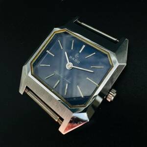 Rado ラドー Slimline Square スリムライン スクエア ブルー文字盤 手巻き腕時計 中古品 稼働 現状品 ベルトなし 格安 1円出品 8406