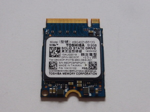 TOSHIBA 東芝 SSD M.2 NVMe Type2230 Gen 3x4 512GB 電源投入回数115回 使用時間575時間 正常100% KBG40ZNS512G 中古品です⑤