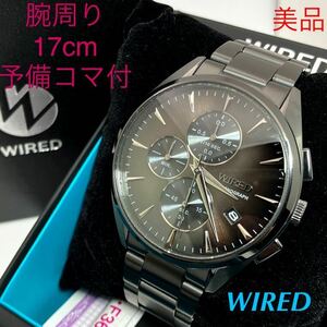 美品☆電池新品☆送料込☆セイコー SEIKO ワイアード WIRED クロノグラフ メンズ腕時計 TOKYO SORA ブラウン/ブラック VD57-KBH0 AGAT441