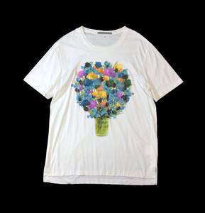 ANREALAGE アンリアレイジ 半袖Tシャツ カットソー トップス 花束 プリント コットン メンズ 50 送料250円 (ma)