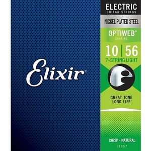 7弦用 Elixir OPTIWEB #19057 7-String Light 010-056 エリクサー コーティング弦 エレキギター弦