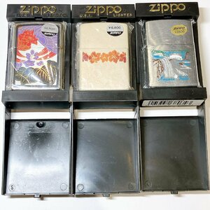 【1円から】ZIPPO ZiPPO ジッポ ジッポー 新品未使用 未着火 レア ライター 喫煙具 花札柄 レア 3点セット