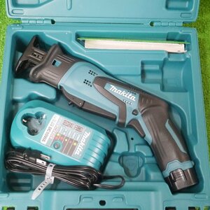 USED品・保管品 makita マキタ JR101D 充電式レシプロソー DC10WA 充電器 社外バッテリー1個 ケース付き 電動工具