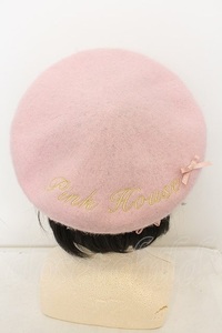 PINK HOUSE×misako&erinko / ロゴ&リボン付きベレー帽 ピンク O-24-04-28-1121-LO-AC-IG-OS