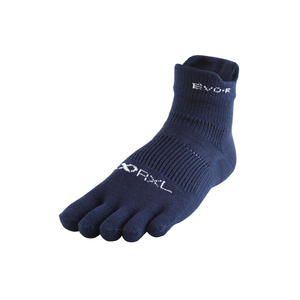 ☆ ネイビー ☆ M(24-26cm) ☆ アールエル RｘL SOCKS RNS5004 EVO-FM 5本指 ミドル丈 RｘL アールエル ソックス ランニング ショート