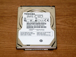 ★ 750GB ★ TOSHIBA 【 MK7575GSX 】 良品 ★ZIS