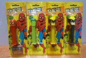 PEZ ペッツ ヒーローズ MARVEL スパイダーマン ハルク ウルヴァリン4体 アメコミ マーベル