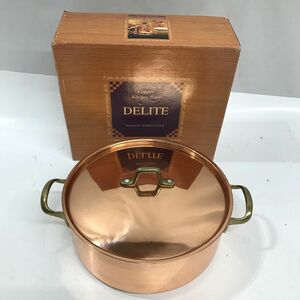 DELITE キャセロールパン 20cm 2.5L コッパー 銅製 キッチン用品 鍋 両手鍋 角D0309-43