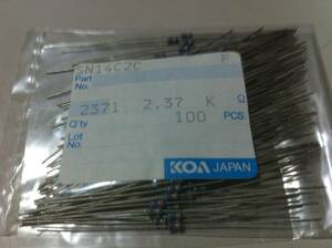 KOA SN14C2C 1/4w　2.37KΩ F ±1％ 100本1袋(4)