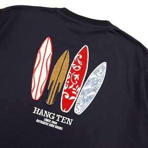 ●送料390円可能商品 ハンテン HANGTEN 新品 メンズ 快適 カジュアル バックロゴ 半袖 Tシャツ 紺 Lサイズ[SM367-BL5-L]一 三 弐★QWER★