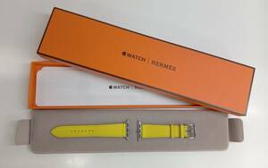 HERMES エルメス Apple Watch アップルウォッチ 41mm ケース用替えベルト ライム シンプルトゥール レザーベルト 店舗受取可