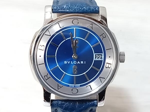 【ブルー】BVLGARI／Solotempo／ST35S／文字盤青／デイト／ブルガリ／ソロテンポ／クォーツ／腕時計