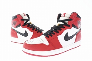 ナイキ NIKE AIR JORDAN 1 RETRO HIGH CHICAGO 2015 エア ジョーダン レトロ ハイ シカゴ 555088-101 27 白 赤 黒 ホワイト レッド ブラッ