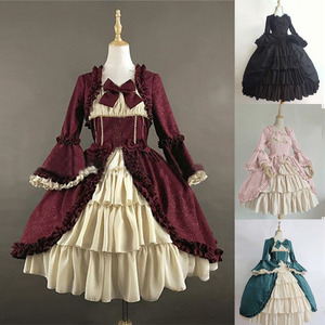 女性 ヴィンテージ 姫 ドレス 中世 花柄のドレス ゴシック コスプレ プラスサイズ ボールガウン